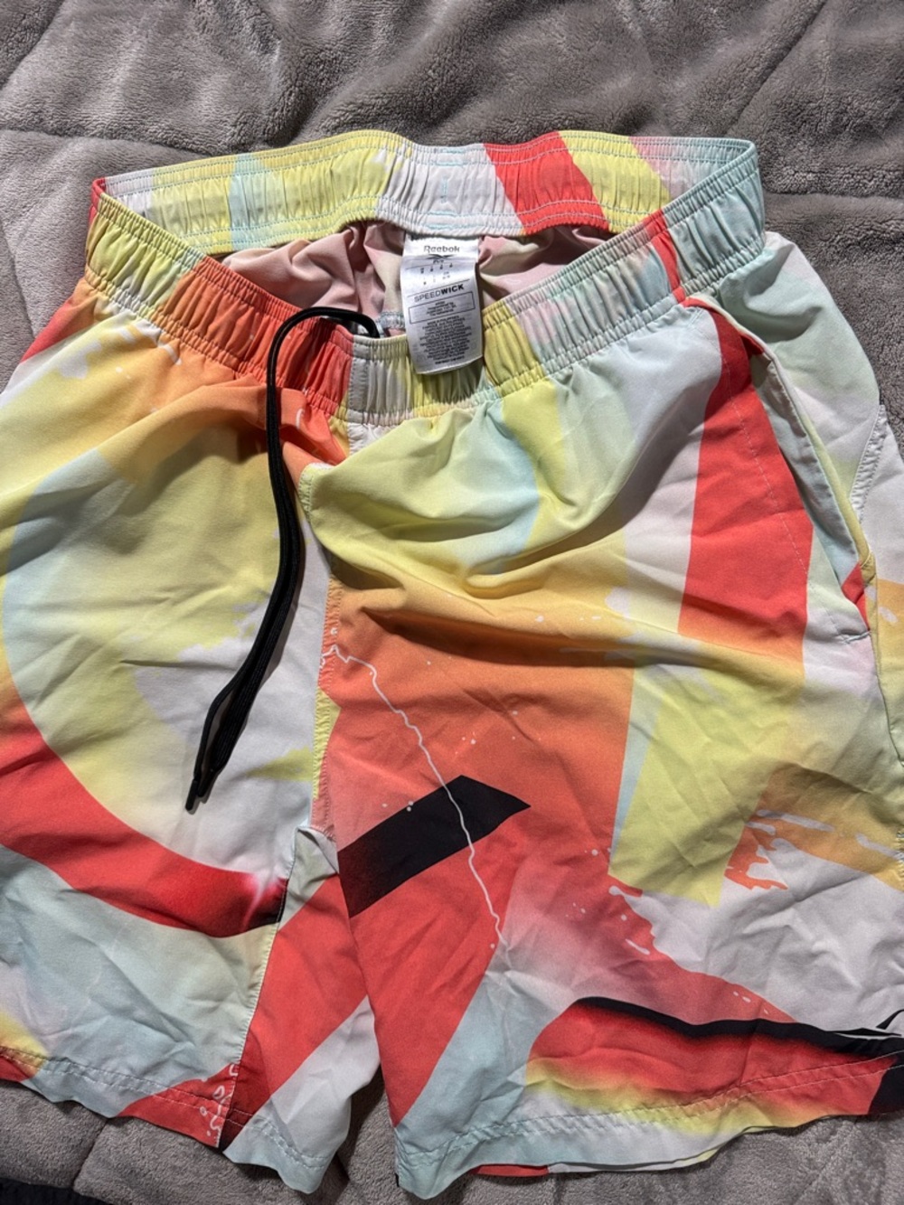 Reebok men’s ' Multicolor Abstract Print workout Shorts